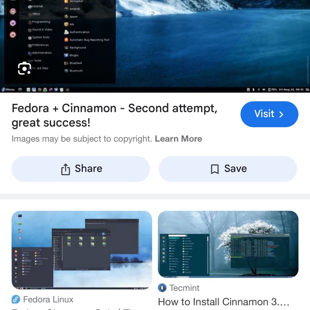 Navy Blue Fedora Linux Desktop